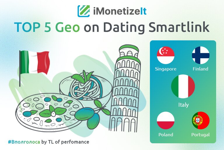 ТОP Geo on Dating Smartlink: Italy, Singapore, Poland